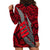 Polynesian Fiji Hoodie Dress with Coat Of Arms Claws Style - Red LT6 - Polynesian Pride