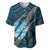 Polynesian Fiji Baseball Jersey with Coat Of Arms Claws Style - Blue LT6 Blue - Polynesian Pride