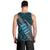 Polynesian Fiji Men Tank Top with Coat Of Arms Claws Style - Blue LT6 - Polynesian Pride