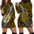 Polynesian Fiji Hoodie Dress with Coat Of Arms Claws Style - Gold LT6 - Polynesian Pride