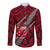 Polynesian Samoa Long Sleeve Button Shirt with Coat Of Arms Claws Style - Red LT6 Unisex Red - Polynesian Pride