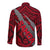 Polynesian Samoa Long Sleeve Button Shirt with Coat Of Arms Claws Style - Red LT6 - Polynesian Pride