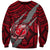 Polynesian Samoa Sweatshirt with Coat Of Arms Claws Style - Red LT6 Unisex Red - Polynesian Pride