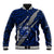 Polynesian Samoa Baseball Jacket with Coat Of Arms Claws Style - Blue LT6 Unisex Blue - Polynesian Pride