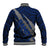 Polynesian Samoa Baseball Jacket with Coat Of Arms Claws Style - Blue LT6 - Polynesian Pride