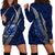 Polynesian Samoa Hoodie Dress with Coat Of Arms Claws Style - Blue LT6 - Polynesian Pride