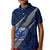 Polynesian Samoa Kid Polo Shirt with Coat Of Arms Claws Style - Blue LT6 Kid Blue - Polynesian Pride