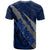 Polynesian Samoa T Shirt with Coat Of Arms Claws Style Blue LT6 - Polynesian Pride