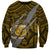 Polynesian Samoa Sweatshirt with Coat Of Arms Claws Style - Gold LT6 Unisex Gold - Polynesian Pride