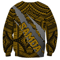 Polynesian Samoa Sweatshirt with Coat Of Arms Claws Style - Gold LT6 - Polynesian Pride