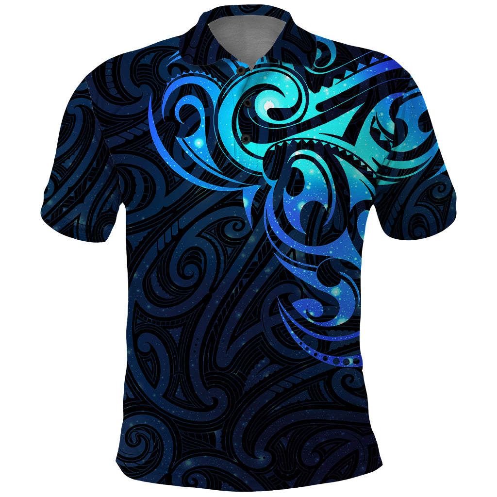 Matariki New Zealand Polo Shirt - Maori New Year - Galaxy Sky - Blue - LT6 blue - Polynesian Pride