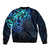 Matariki New Zealand Sleeve Zip Bomber Jacket Maori New Year Galaxy Sky Blue LT6 - Polynesian Pride