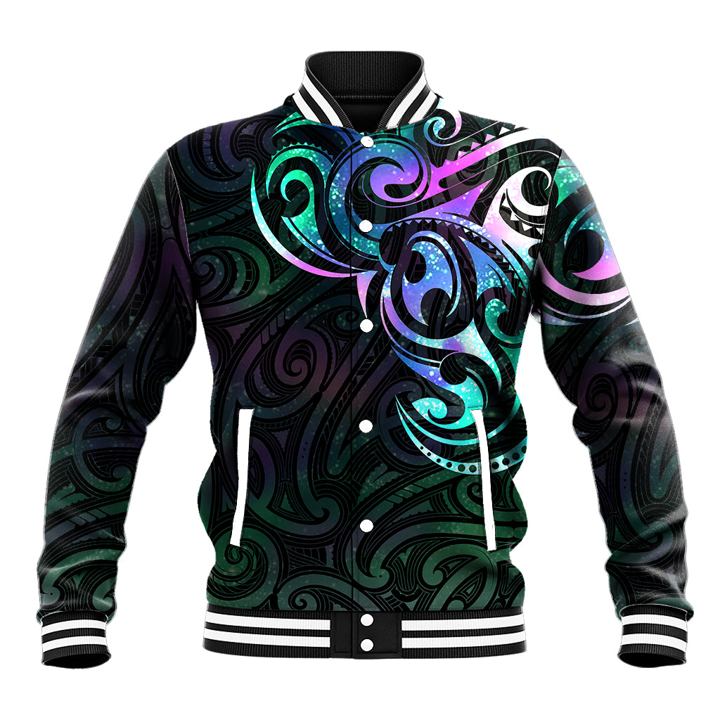 Matariki New Zealand Baseball Jacket Maori New Year Galaxy Sky Green LT6 Unisex Green - Polynesian Pride