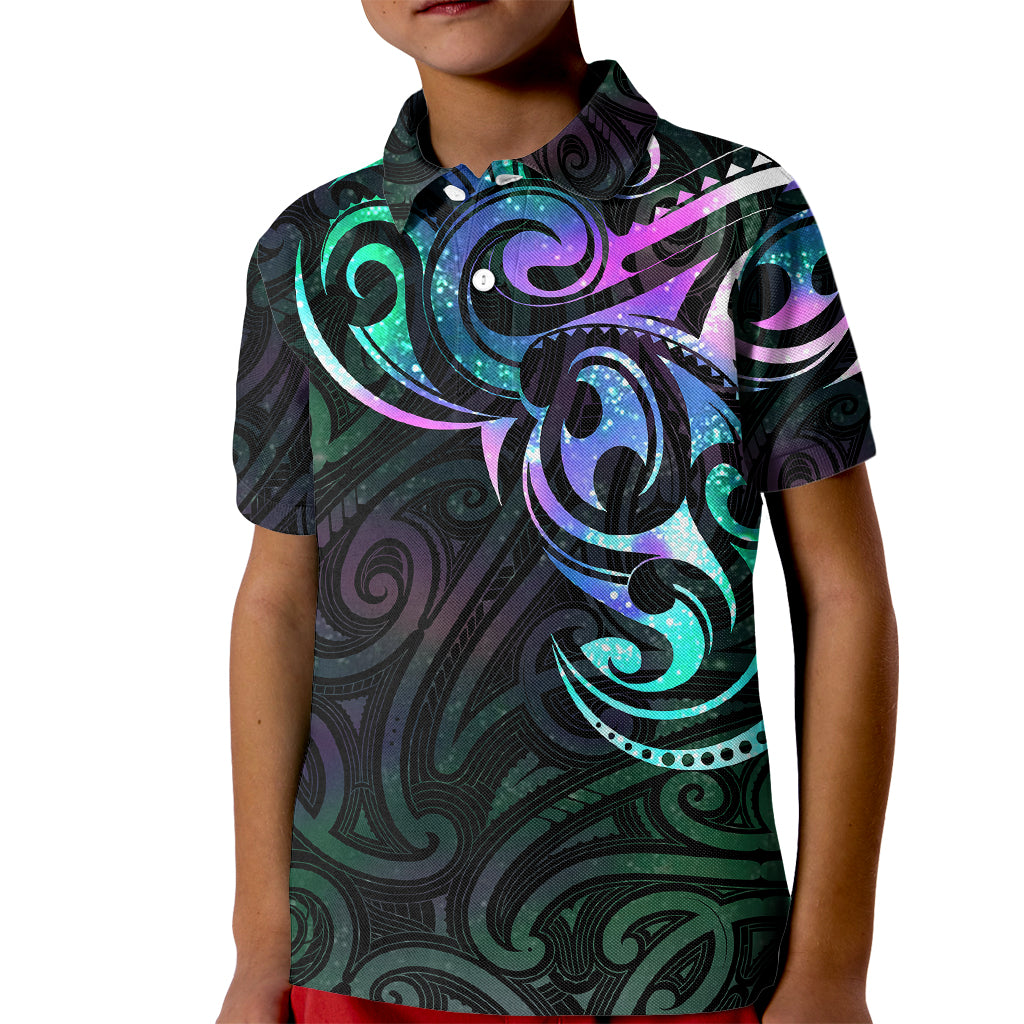 Matariki New Zealand Kid Polo Shirt Maori New Year Galaxy Sky Green LT6 Kid Green - Polynesian Pride