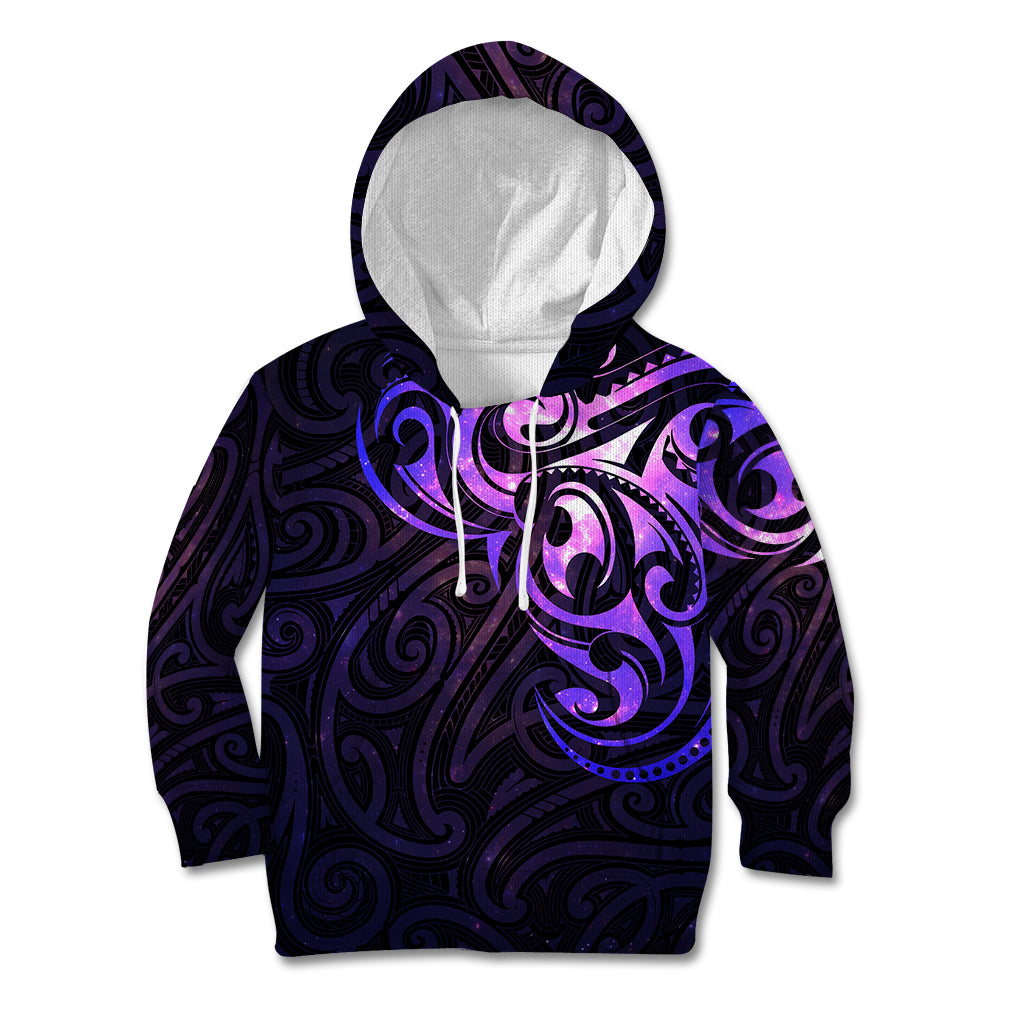 New Zealand Kid Hoodie Maori Matariki Galaxy Sky Purple LT6 Hoodie Purple - Polynesian Pride