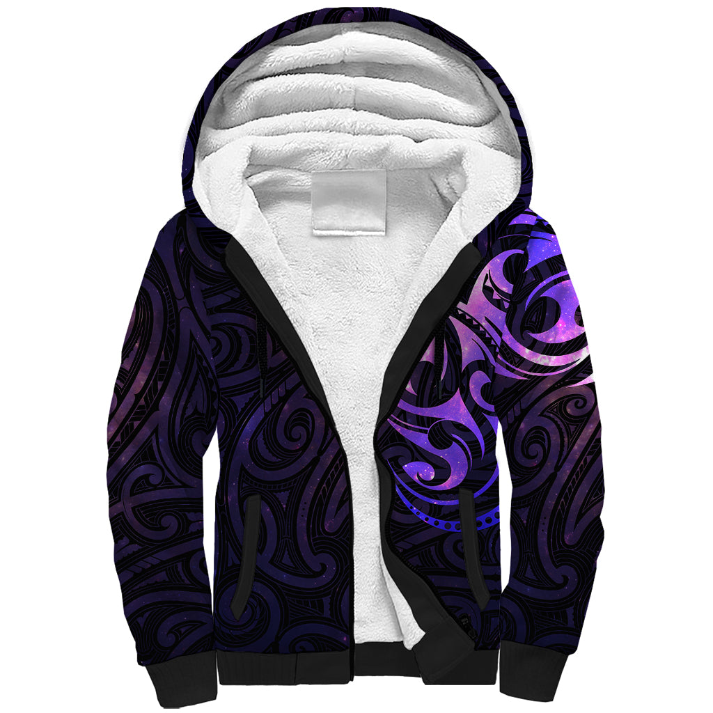 New Zealand Sherpa Hoodie Maori Matariki Galaxy Sky Purple LT6 Unisex Purple - Polynesian Pride