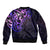 New Zealand Sleeve Zip Bomber Jacket Maori Matariki Galaxy Sky Purple LT6 - Polynesian Pride