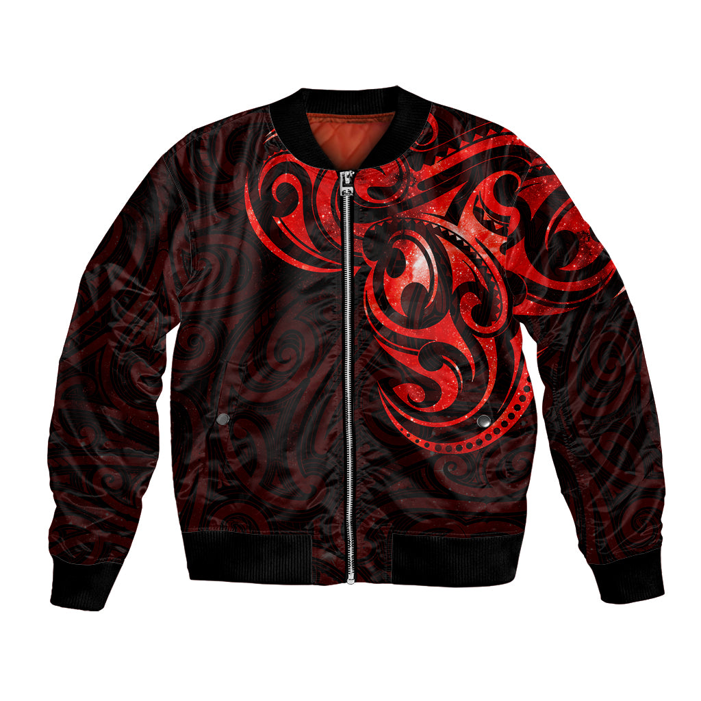 New Zealand Bomber Jacket Maori Matariki Galaxy Sky Red LT6 Unisex Red - Polynesian Pride