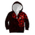 New Zealand Kid Hoodie Maori Matariki Galaxy Sky Red LT6 Zip Hoodie Red - Polynesian Pride