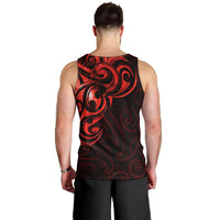 New Zealand Men Tank Top Maori Matariki Galaxy Sky Red LT6 - Polynesian Pride