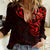 New Zealand Women Casual Shirt Maori Matariki Galaxy Sky Red LT6 Female Red - Polynesian Pride