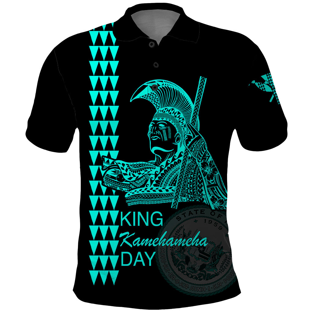 Custom Hawaii Polo Shirt King Kamehameha Day Green LT6 Green - Polynesian Pride