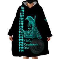Custom Hawaii Wearable Blanket Hoodie King Kamehameha Day - Green LT6 - Polynesian Pride