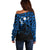 Matariki New Zealand Off Shoulder Sweater Maori New Year Blue LT6 - Polynesian Pride