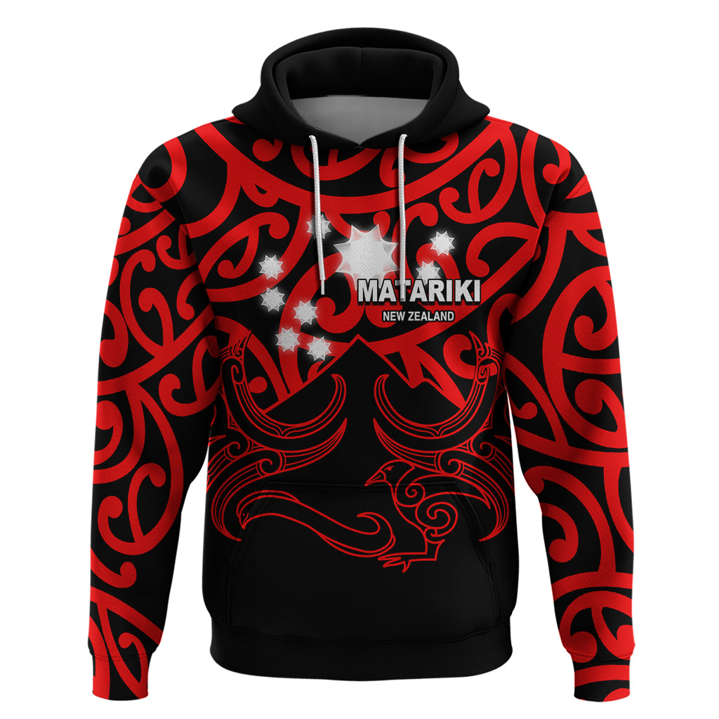 Matariki New Zealand Hoodie Maori New Year Red LT6 Red - Polynesian Pride