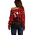 Matariki New Zealand Off Shoulder Sweater Maori New Year Red LT6 - Polynesian Pride