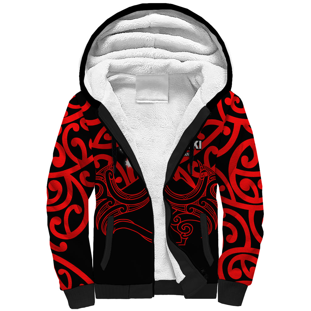 Matariki New Zealand Sherpa Hoodie Maori New Year Red LT6 Unisex Red - Polynesian Pride