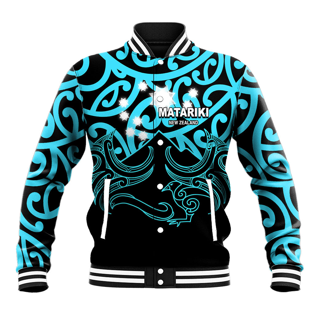 Matariki New Zealand Baseball Jacket Maori New Year Light Blue LT6 Unisex Blue - Polynesian Pride