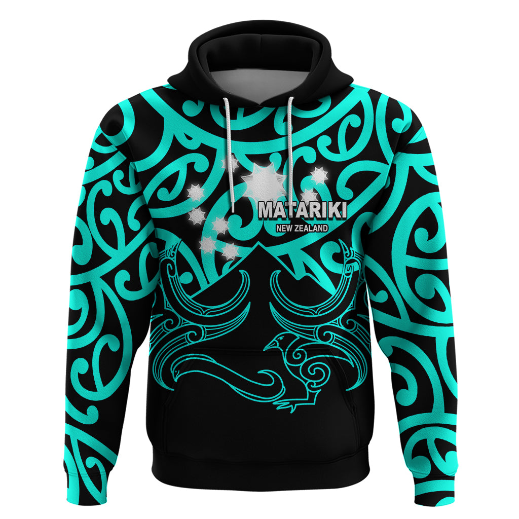 Matariki New Zealand Hoodie Maori New Year Turquoise LT6 Green - Polynesian Pride