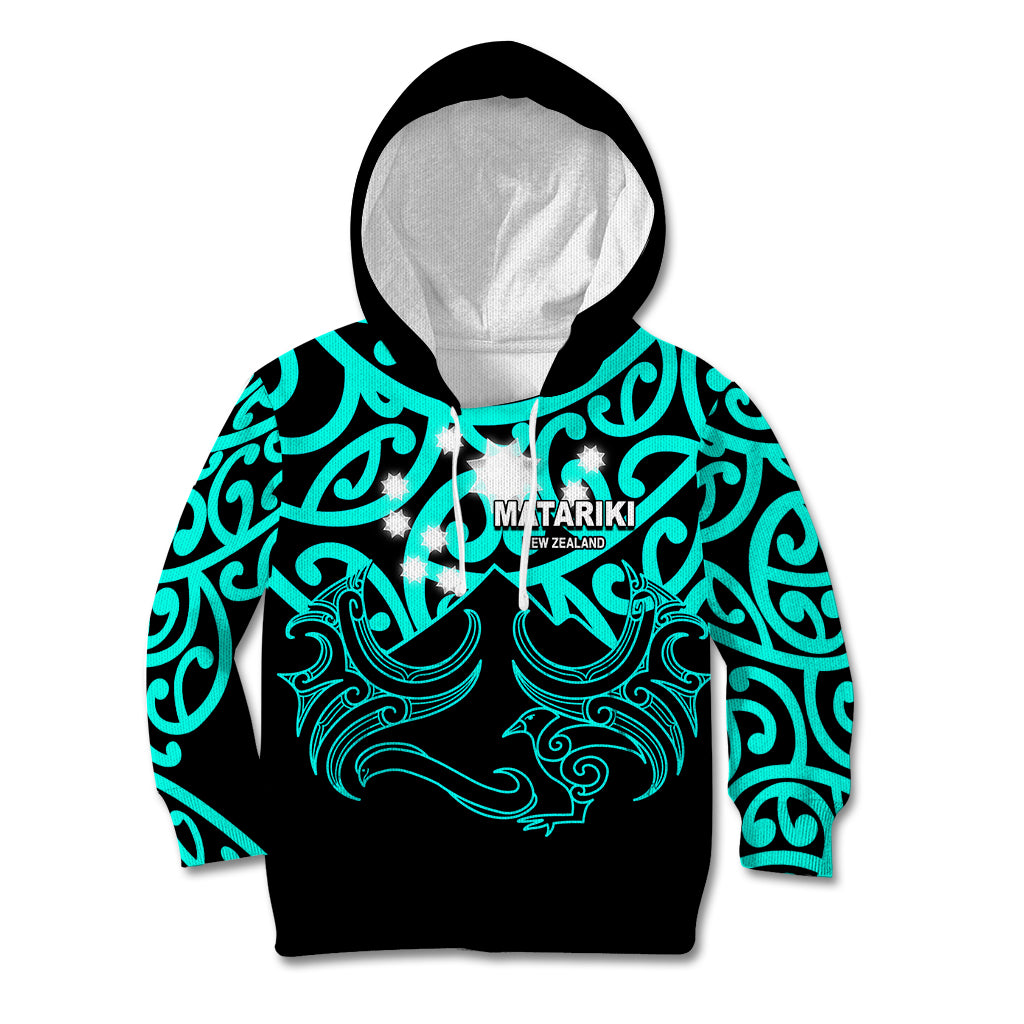 Matariki New Zealand Kid Hoodie Maori New Year Turquoise LT6 Hoodie Green - Polynesian Pride