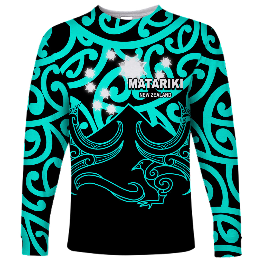 Matariki New Zealand Long Sleeve Shirt Maori New Year Turquoise LT6 Unisex Green - Polynesian Pride