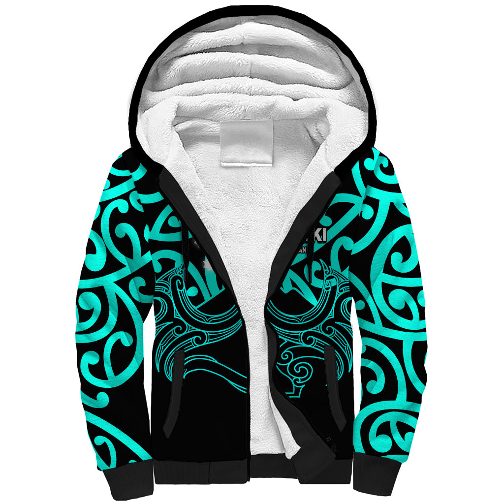 Matariki New Zealand Sherpa Hoodie Maori New Year Turquoise LT6 Unisex Green - Polynesian Pride