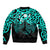 Matariki New Zealand Sleeve Zip Bomber Jacket Maori New Year Turquoise LT6 - Polynesian Pride