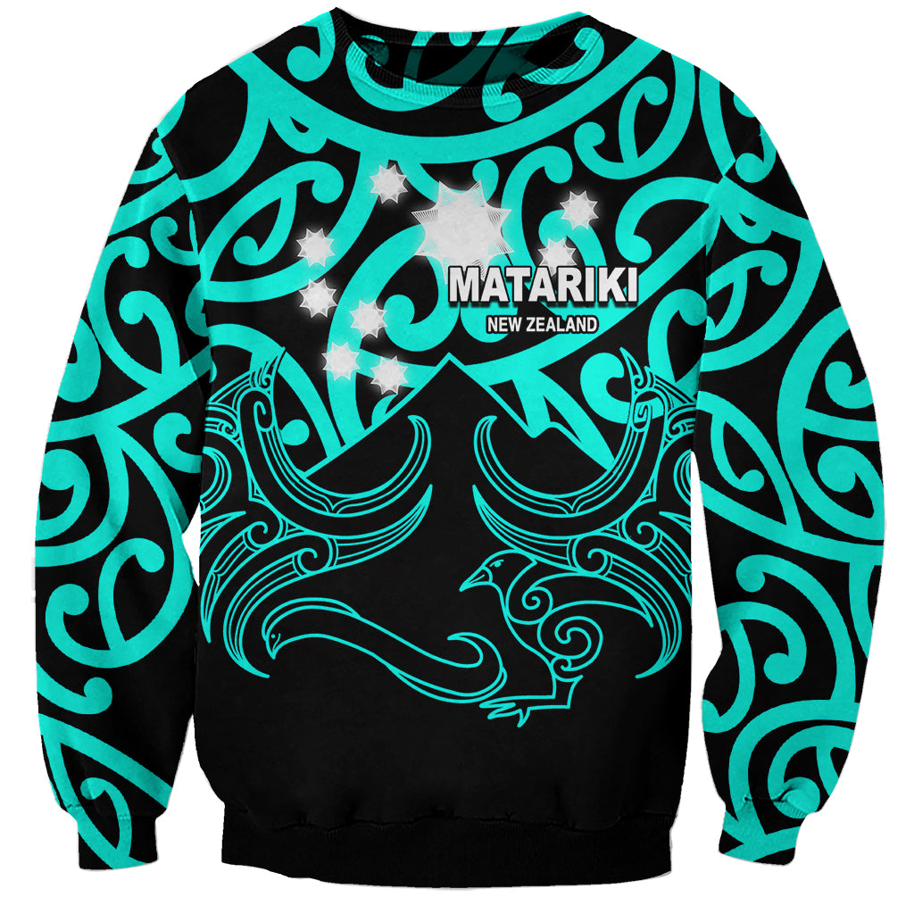 Matariki New Zealand Sweatshirt Maori New Year Turquoise LT6 Unisex Green - Polynesian Pride