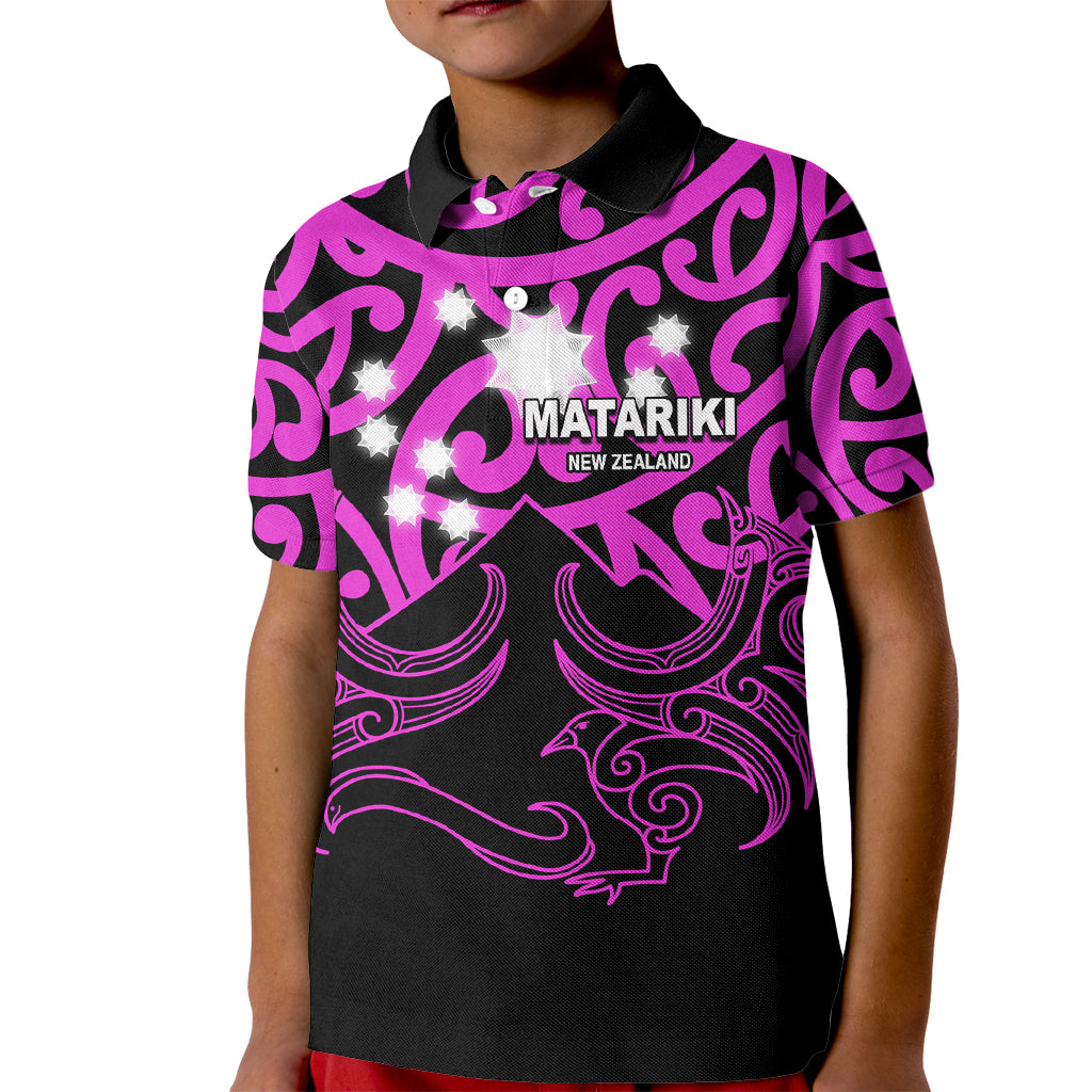 Matariki New Zealand Kid Polo Shirt Maori New Year Purple LT6 Kid Purple - Polynesian Pride