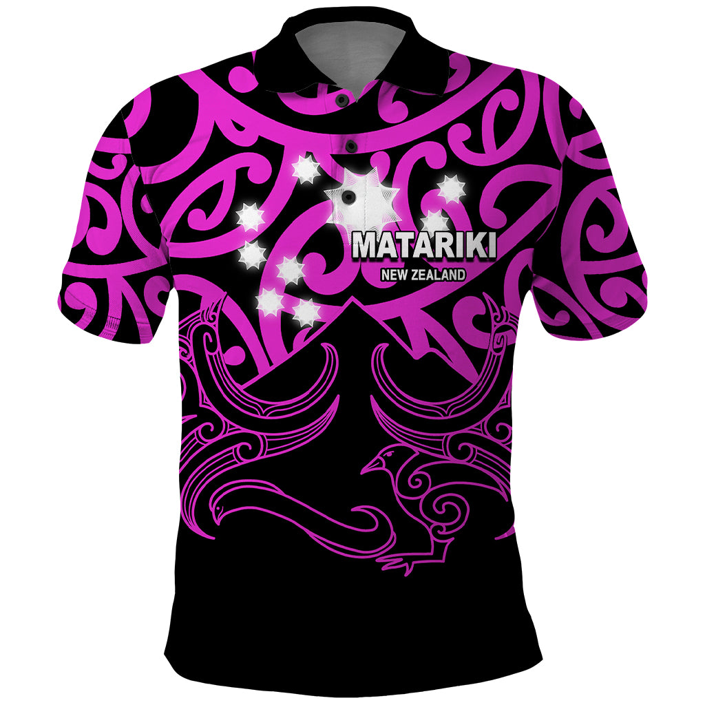 Matariki New Zealand Polo Shirt Maori New Year Purple LT6 Purple - Polynesian Pride