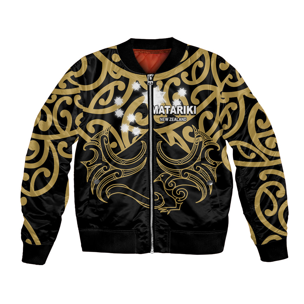 Matariki New Zealand Bomber Jacket Maori New Year Gold LT6 Unisex Gold - Polynesian Pride