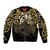 Matariki New Zealand Sleeve Zip Bomber Jacket Maori New Year Gold LT6 Unisex Gold - Polynesian Pride