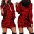 New Zealand Hoodie Dress Maori Pattern Red LT6 - Polynesian Pride