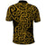 New Zealand Polo Shirt Maori Pattern Gold LT6 - Polynesian Pride