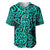 New Zealand Baseball Jersey Maori Pattern Turquoise LT6 Green - Polynesian Pride