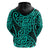 New Zealand Hoodie Maori Pattern Turquoise LT6 - Polynesian Pride