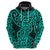 New Zealand Hoodie Maori Pattern Turquoise LT6 - Polynesian Pride