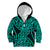 New Zealand Kid Hoodie Maori Pattern Turquoise LT6 Zip Hoodie Green - Polynesian Pride