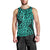 New Zealand Men Tank Top Maori Pattern Turquoise LT6 - Polynesian Pride