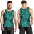 New Zealand Men Tank Top Maori Pattern Turquoise LT6 - Polynesian Pride